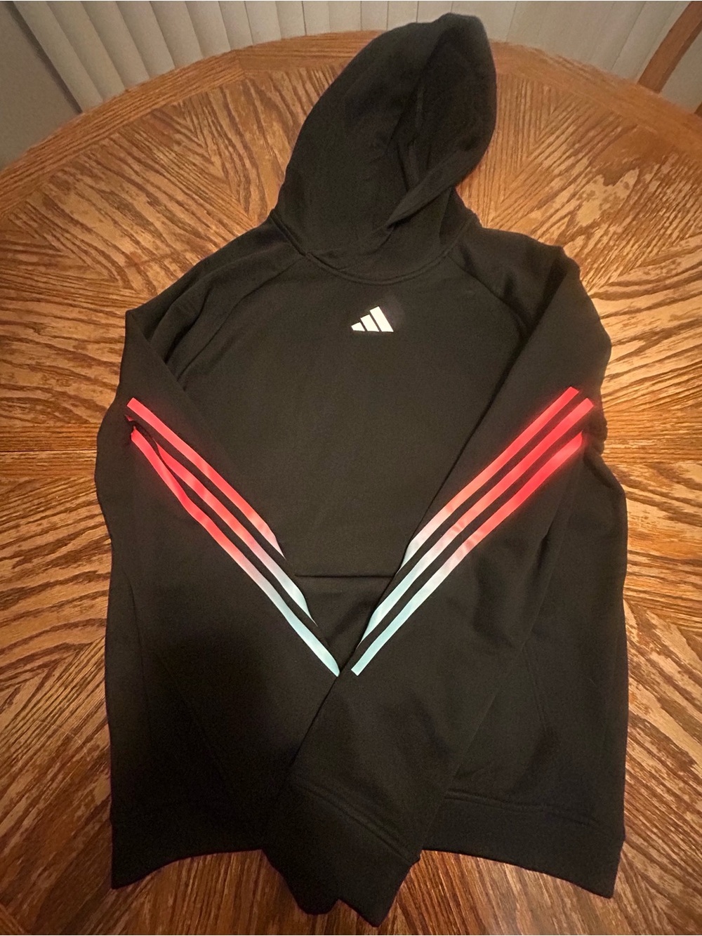 Adidas Men's Train Icons Gradient 3-Stripe Fleece Hoodie - Black / Small